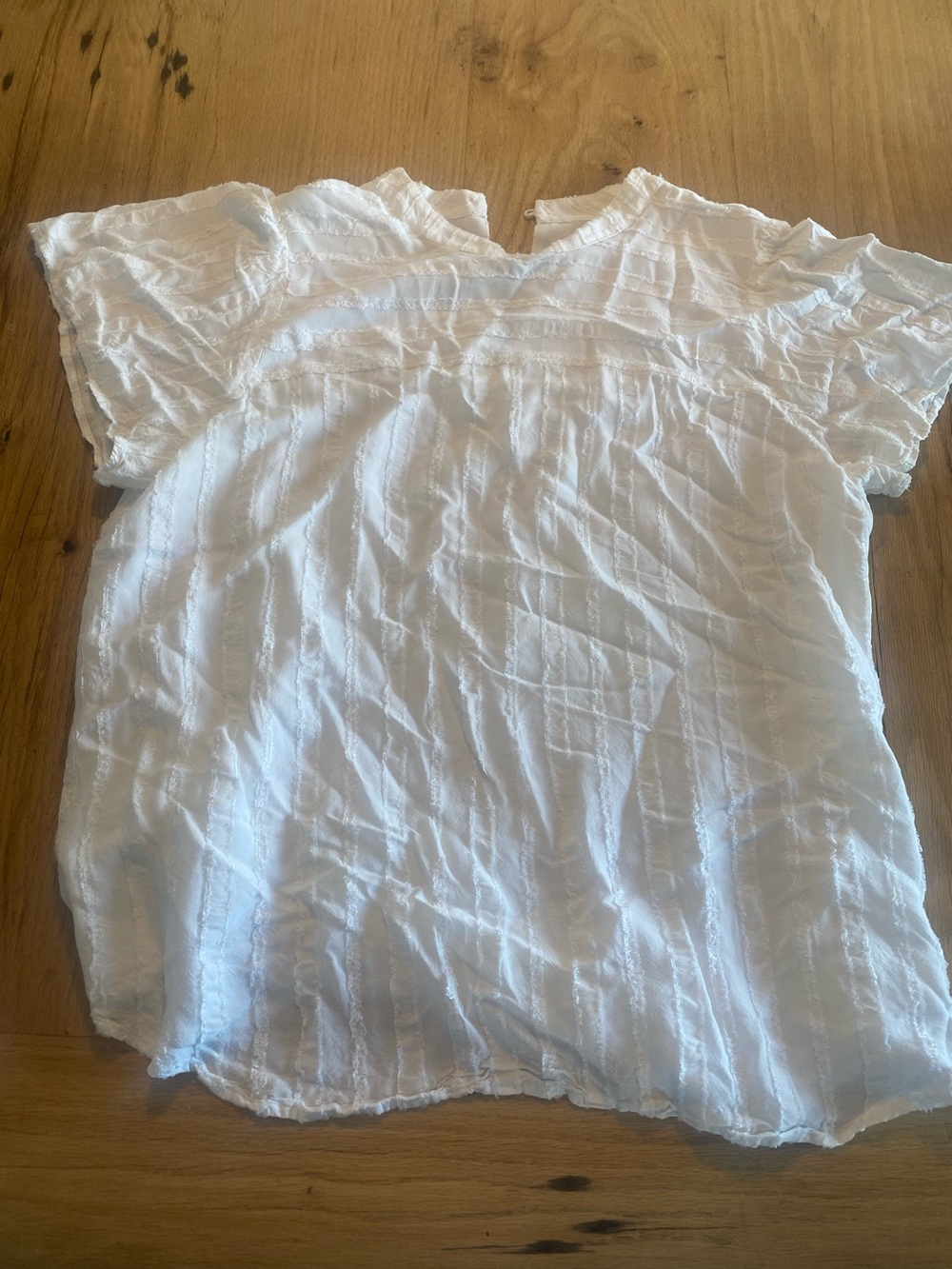 White womens Short-Sleeve Shirt - Lightweight Textured business blouse